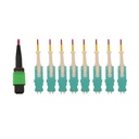 Eaton Tripp Lite Series 40/100/400G Multimode 50/125 OM4 Breakout Fiber Optic Cable (16F MTP/MPO-APC to 8x Duplex SN-PC F/M), LSZH, Magenta, 2 m (6.6 ft.)