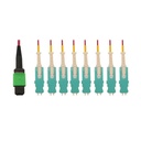 Eaton Tripp Lite Series 40/100/400G Multimode 50/125 OM4 Breakout Fiber Optic Cable (16F MTP/MPO-APC to 8x Duplex SN-PC F/M), LSZH, Magenta, 3 m (9.8 ft.)