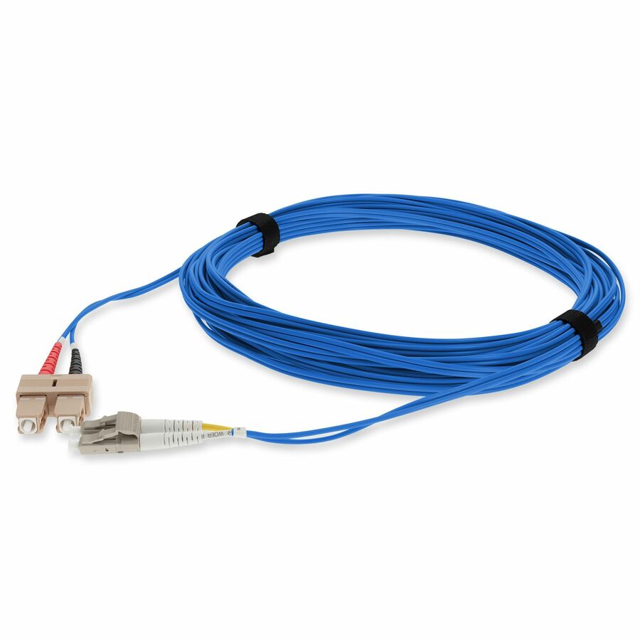 AddOn 2m SC to LC Blue OM4 Duplex OFNR (Riser-Rated) Fiber Patch Cable