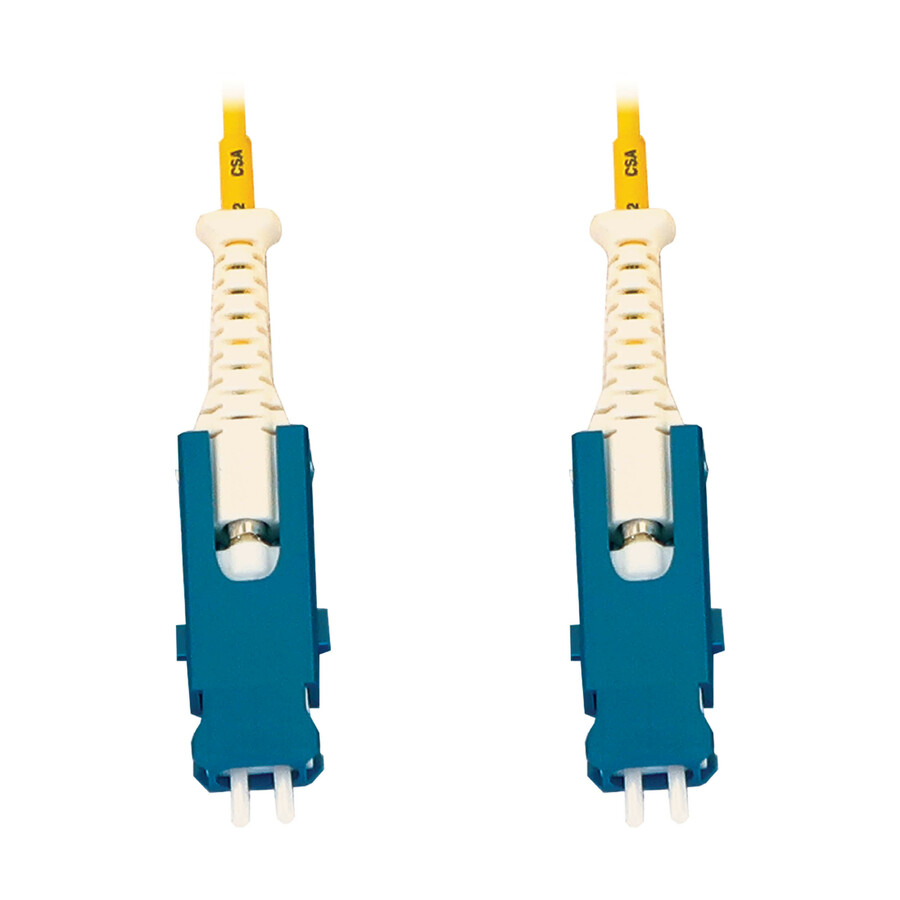 Eaton Tripp Lite Series 400G Singlemode 9/125 OS2 Fiber Optic Cable (Duplex SN-UPC M/M), LSZH, Yellow, 5 m (16.4 ft.)