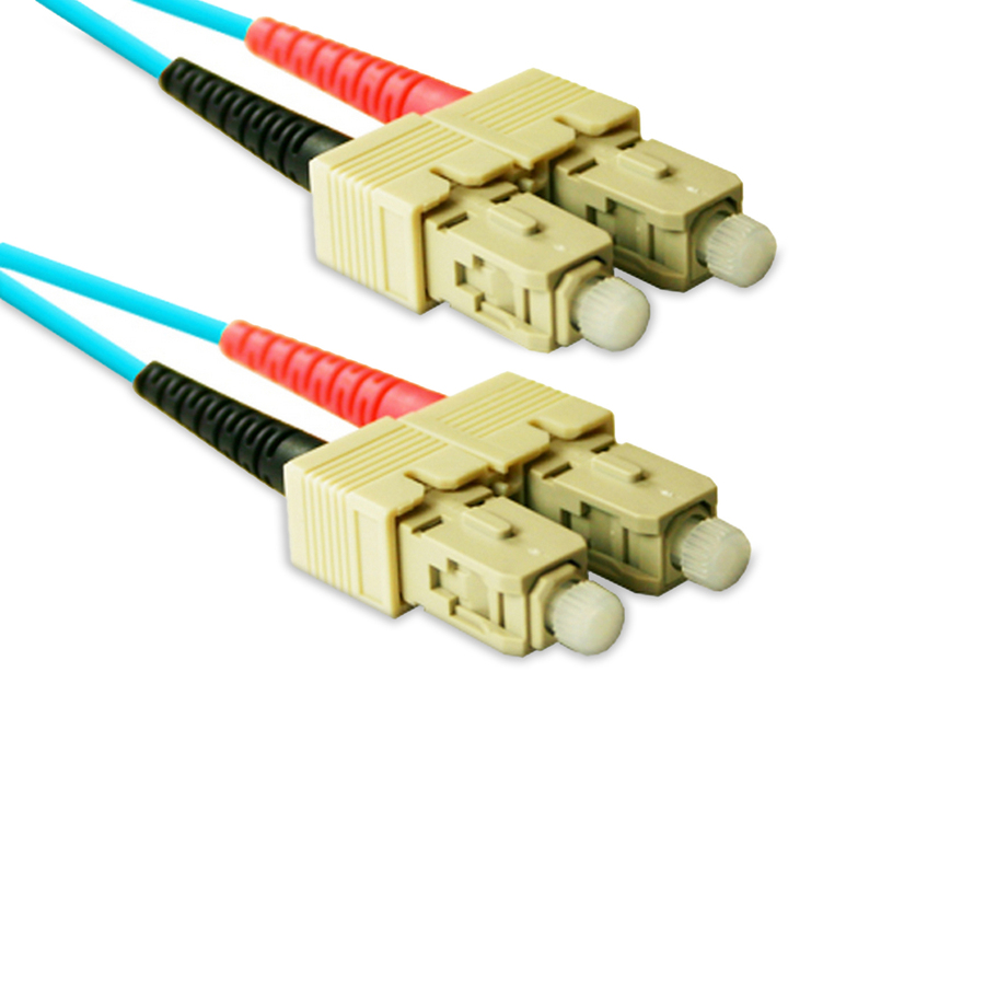 ENET SC to SC OM3 50/125 10G Plenum Rated Multimode Simplex Aqua Fiber Cable 2 Meter