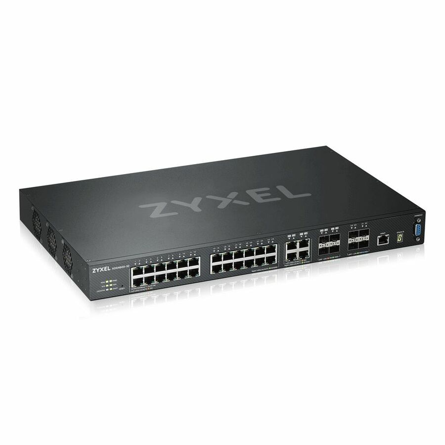 ZYXEL XGS4600-32 24-port Gigabit L3 Managed Aggregation Switch with 4 SFP+ 10G Uplinks and 4 10G Combo (SFP+/RJ-45) Ports (DC Power Version)