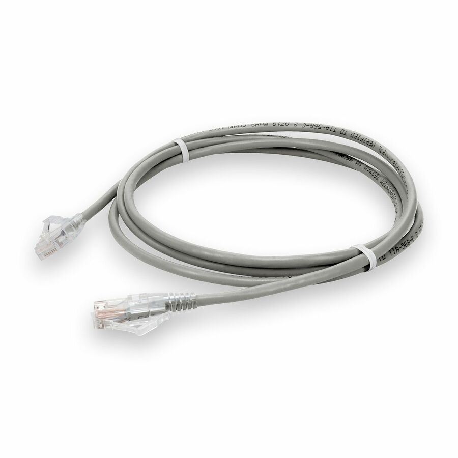 AddOn 0.5m Gray CAT 6 Plenum-Rated Ethernet Cable Snagless Bubble Boot RJ-45 M/M