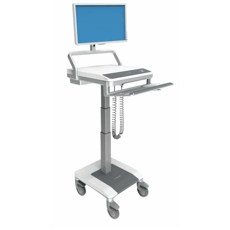 Capsa Healthcare - T7 Non-Powered Cart (T75-N-2P00010) - Non-Powered Mobile Computing Cart - No Power System - Manual Lift - No Battery
