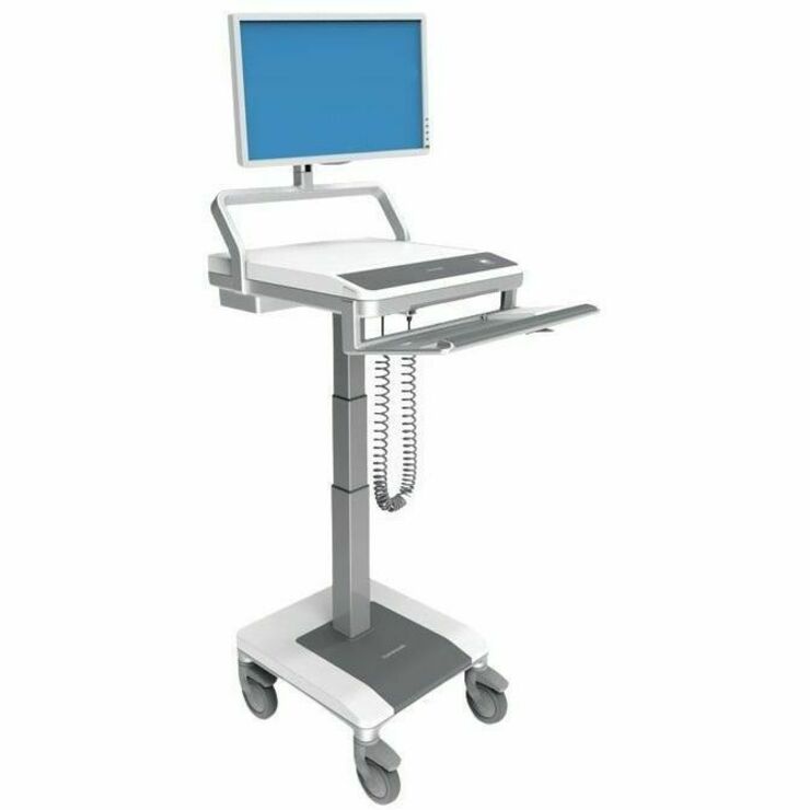 Capsa Healthcare - T7 Non-Powered Cart (T75-N-2P00020) - Non-Powered Mobile Computing Cart - No Power System - Manual Lift - No Battery
