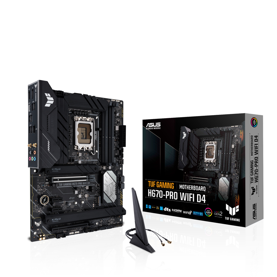 TUF GAMING H670-PRO WIFI D4 Gaming Desktop Motherboard - Intel H670 Chipset - Socket LGA-1700 - Intel Optane Memory Ready - ATX