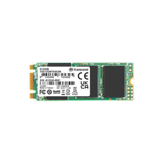Transcend MTS MTS602M 512 GB Solid State Drive - M.2 2260 Internal - SATA (SATA/600) - Black