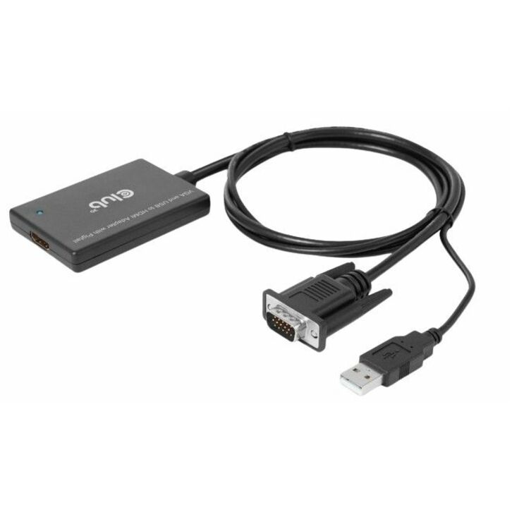 Club 3D VGA and USB Type-A to HDMI Adapter with Pigtail M/F 0.6m/1.97ft 28AWG