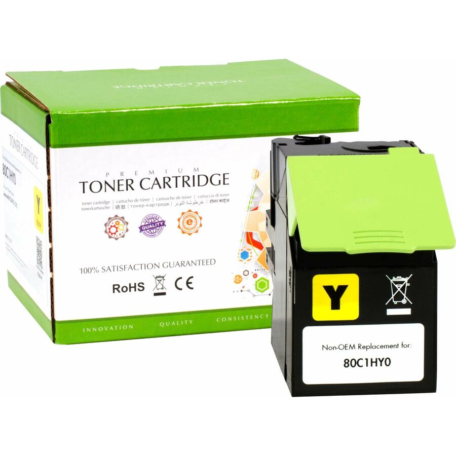 Static Control Remanufactured High Yield Laser Toner Cartridge 801HY (80C1HY0) - Yellow Pack