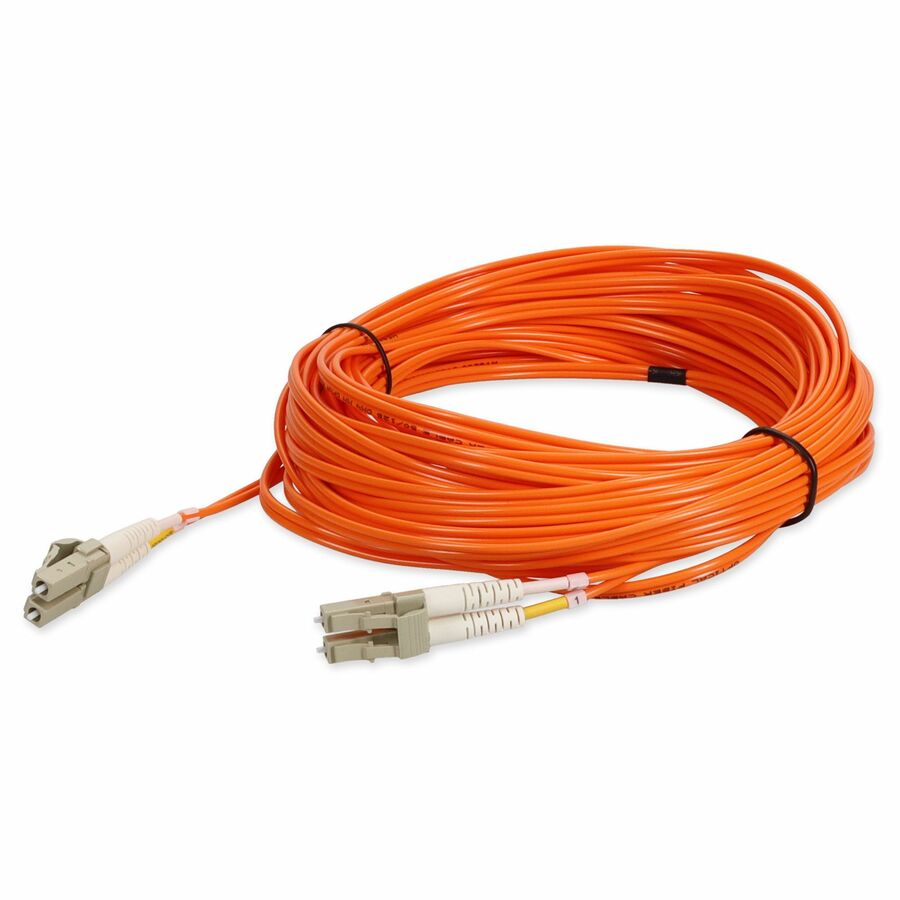 AddOn 15m LC to LC Orange OM4 Duplex OFNR (Riser-Rated) Fiber Patch Cable