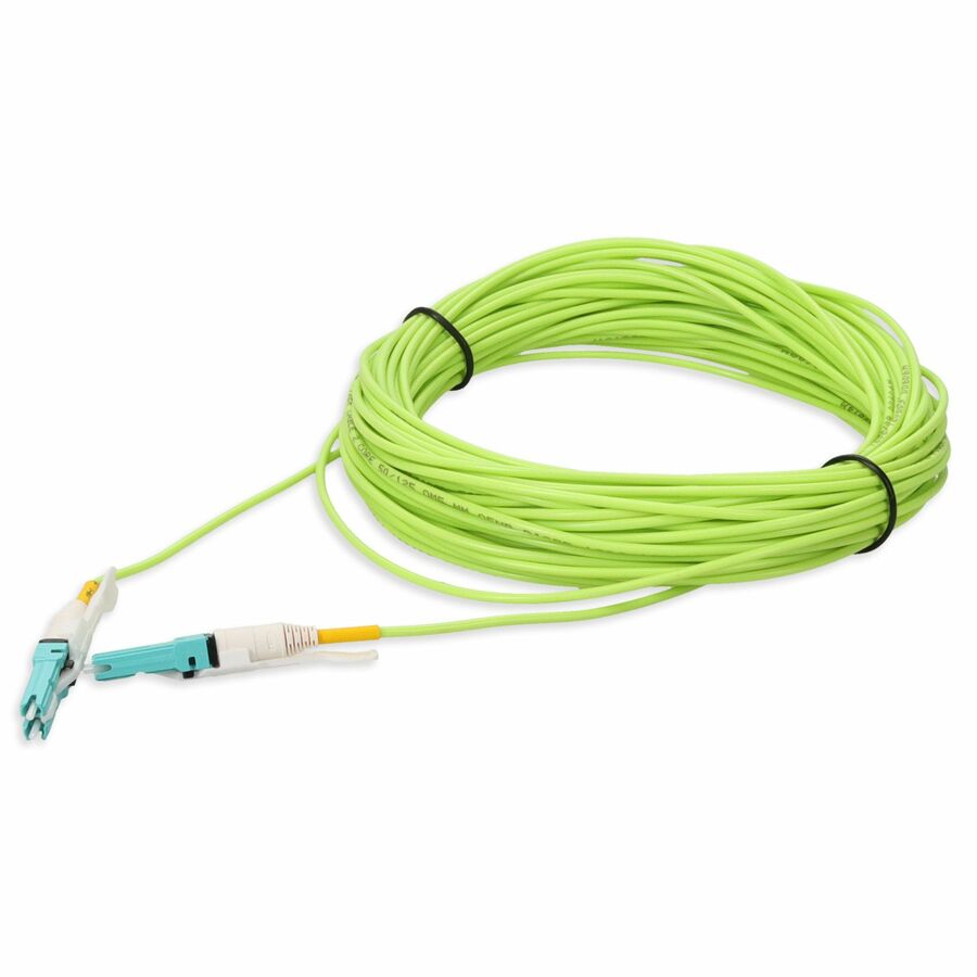 AddOn 25m CS to CS Lime Green OM5 Duplex OFNR (Riser-Rated) Fiber Patch Cable