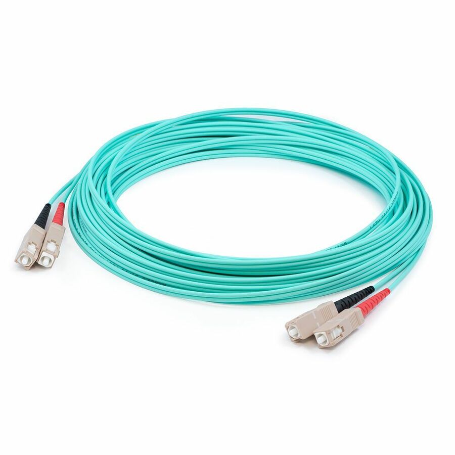 AddOn 4m SC to SC Aqua OM4 Duplex LSZH Fiber Patch Cable