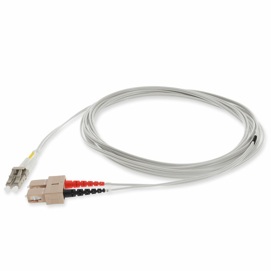 AddOn 5m SC to LC Gray OM1 Duplex OFNR (Riser-Rated) MMF Fiber Patch Cable