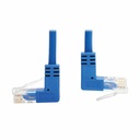 Eaton Tripp Lite Series Up/Down-Angle Cat6 Gigabit Molded Slim UTP Ethernet Cable (RJ45 Up-Angle M to RJ45 Down-Angle M), Blue, 5 ft. (1.52 m)