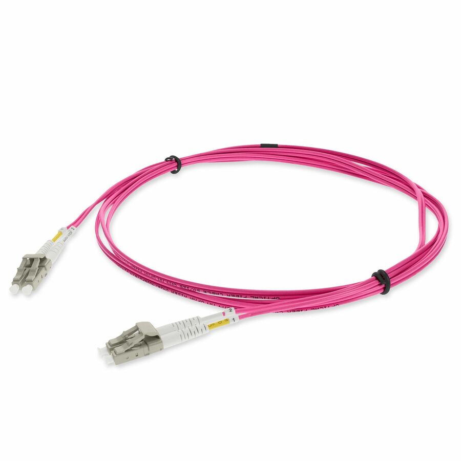 AddOn 2m LC to LC Magenta OM3 Duplex OFNR (Riser-Rated) Fiber Patch Cable