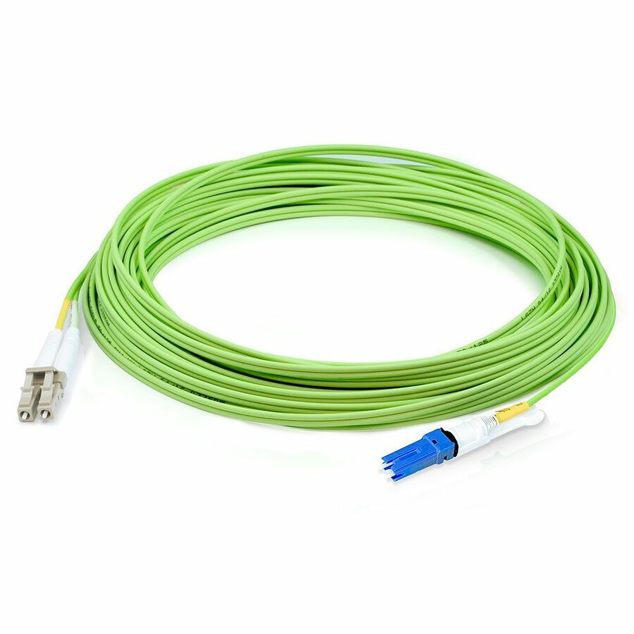 AddOn 25m CS to LC Lime Green OM5 Duplex OFNR (Riser-Rated) Fiber Patch Cable
