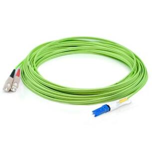 AddOn 20m CS to SC Lime Green OM5 Duplex OFNR (Riser-Rated) Fiber Patch Cable