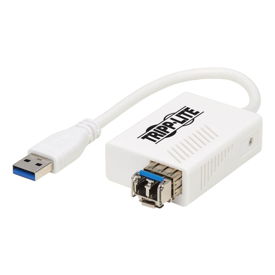 Tripp Lite by Eaton USB 3.0 Singlemode Fiber Optic Transceiver Ethernet Adapter 10/100/1000 Mbps 1310nm 5km LC