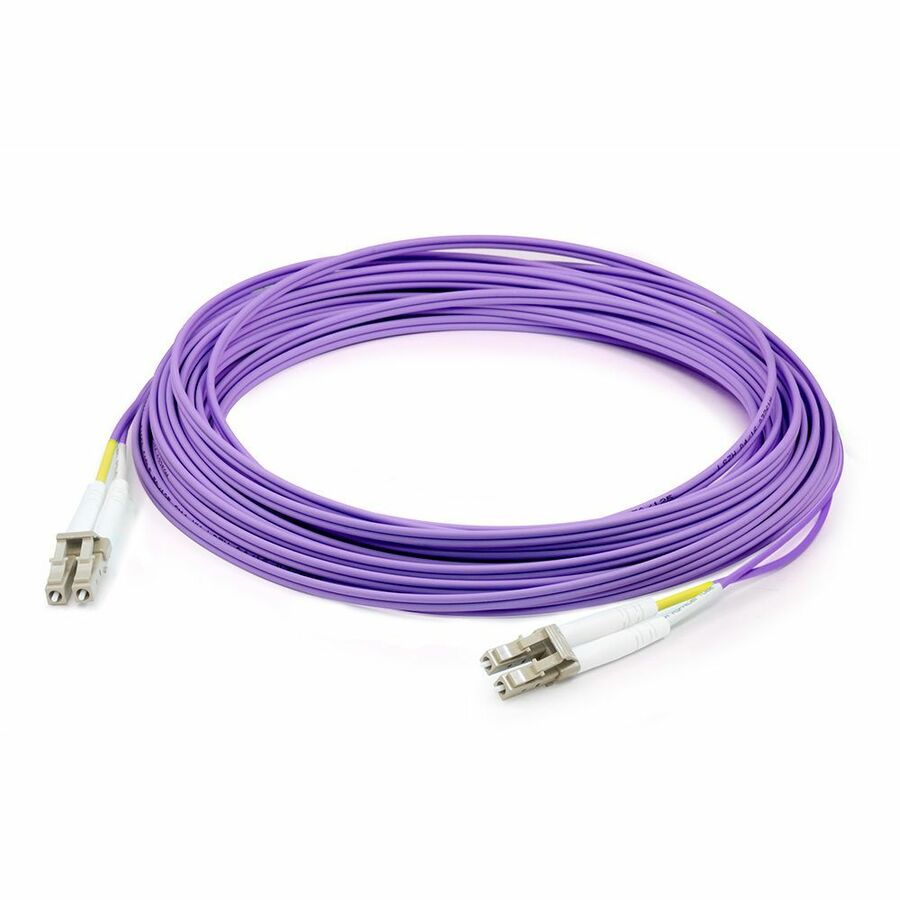 AddOn 2m LC to LC Purple OM4 Duplex OFNR (Riser-Rated) Fiber Patch Cable