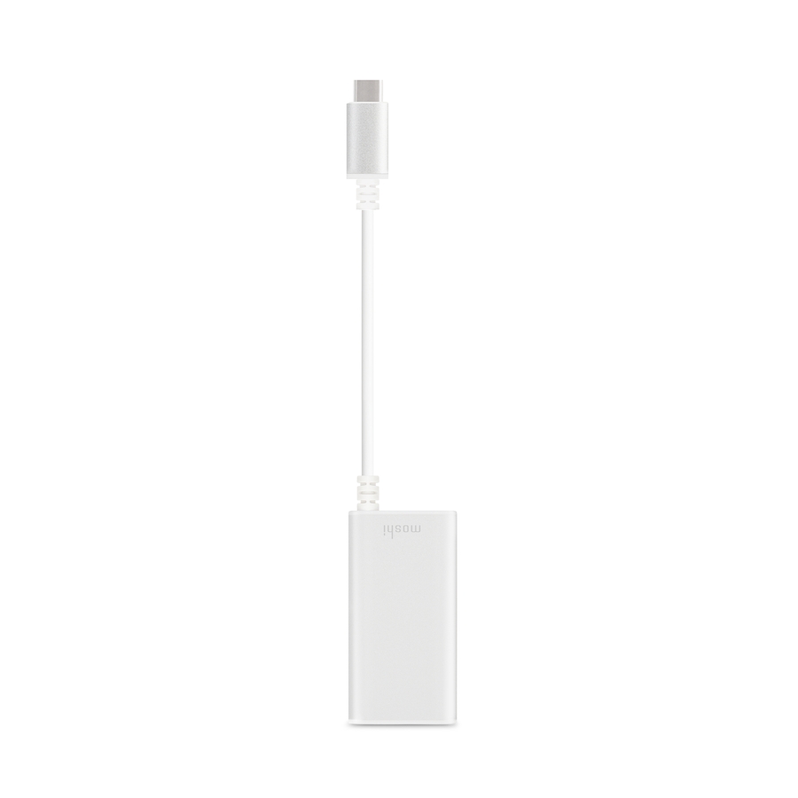 Moshi USB-C to Gigabit Ethernet Adapter, Plug and Play, USB-A Pass-through, Aluminum Casings, Works with MacBook, MacBook Air, MacBook Pro, Surface