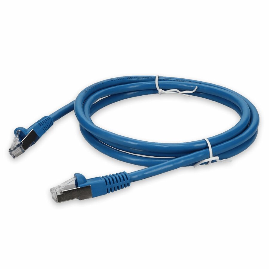 AddOn 7ft Blue CAT 7 Shielded (S/FTP) PVC Ethernet Cable Snagless Bubble Boot RJ-45 M/M
