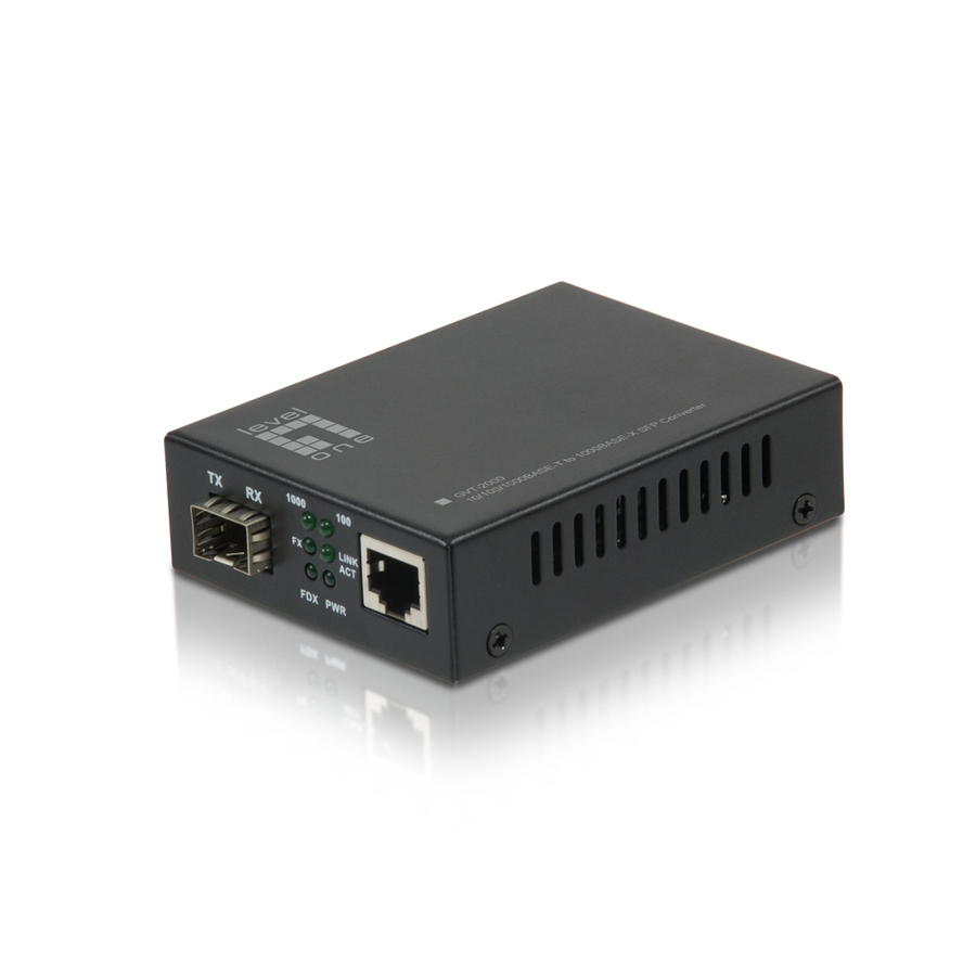 LevelOne GVT-2000 10/100/1000BASE-T to 1000BASE-X SFP Mini Media Converter