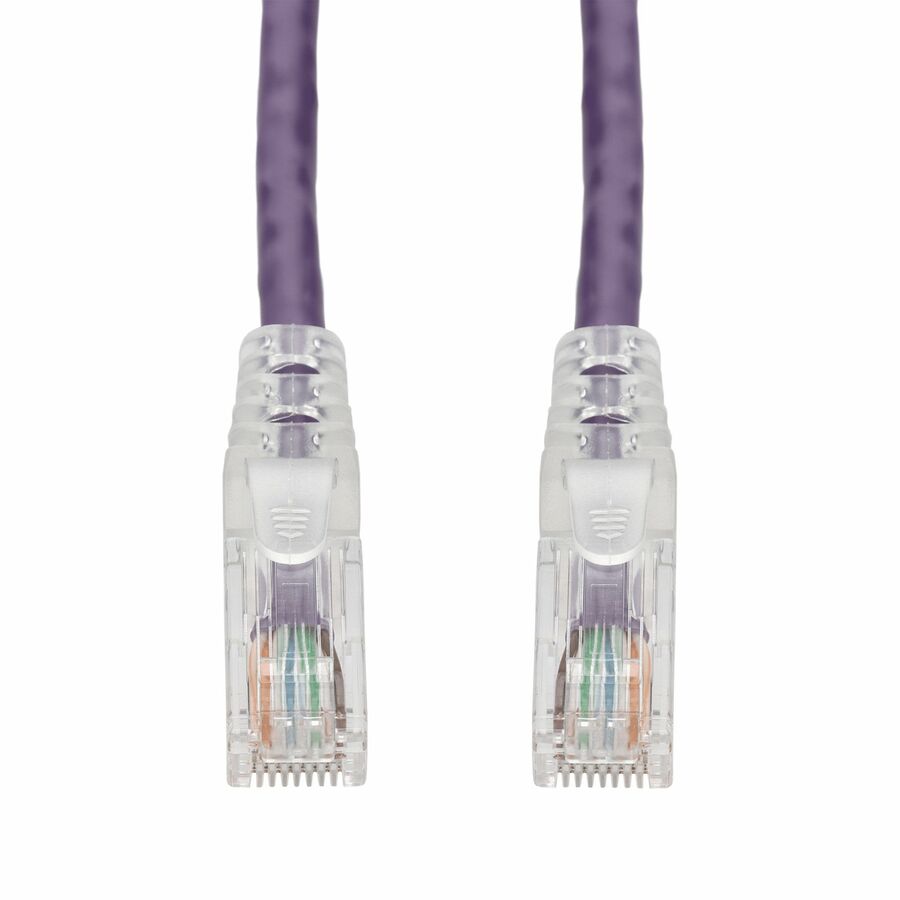 AddOn 7ft Purple CAT 6A PVC Ethernet Cable Snagless Easy Clear Boot TAA RJ-45 M/M