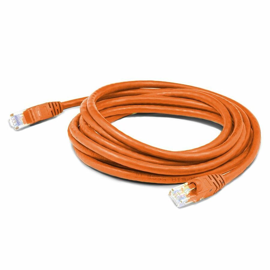 AddOn 10ft Orange CAT 6 Shielded Plenum-Rated Ethernet Cable Snagless Easy Clear Boot RJ-45 M/M