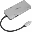 Targus USB-C Multi-Port Single Video Adapter and Card Reader with 100W PD Pass-Thru