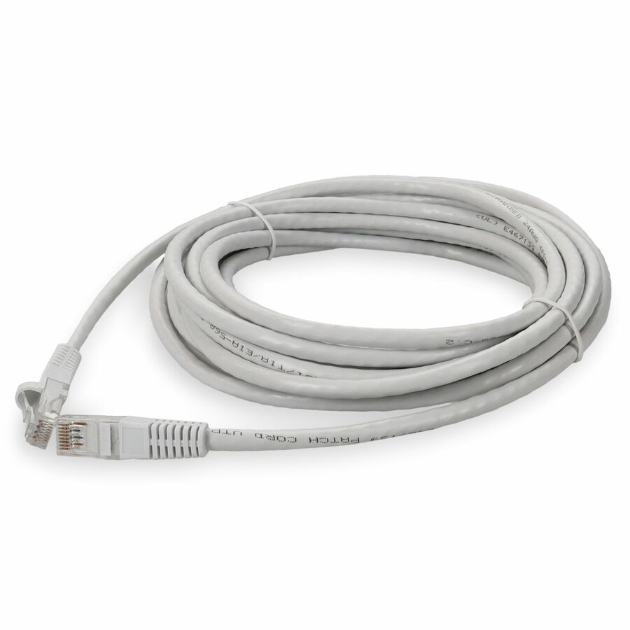 AddOn 15ft White CAT 6A PVC Ethernet Cable Snagless Bubble Boot RJ-45 M/M