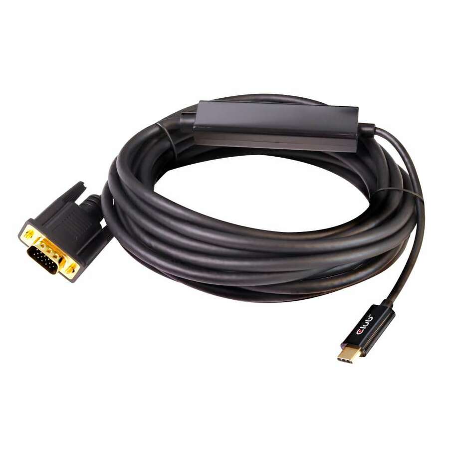 Club 3D USB Type C to VGA Active Cable M/M 5m/16.40ft
