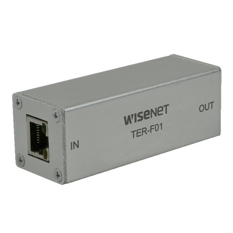 Hanwha Techwin 10/100 Mbps Ethernet Repeater With 60 W Pass-Through PoE
