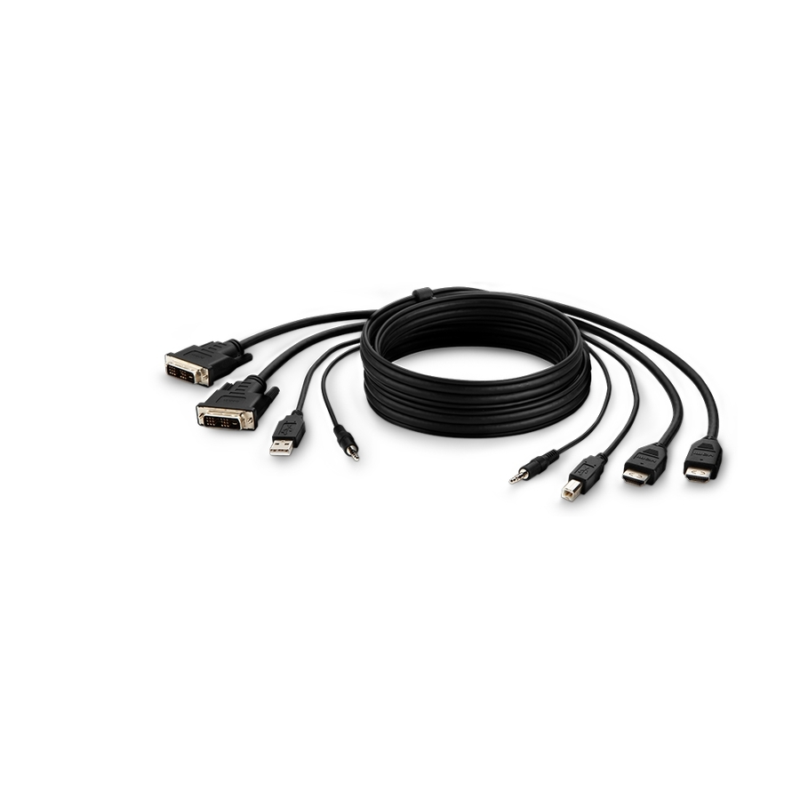 Belkin TAA 2 DVI t-to HDMI/USB/AUD CBL, VD MM; USB A/B, 6'