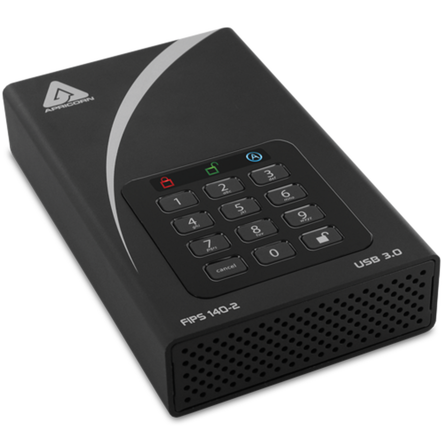 Apricorn Aegis Padlock DT FIPS ADT-3PL256F-6000 6 TB Hard Drive - External - TAA Compliant