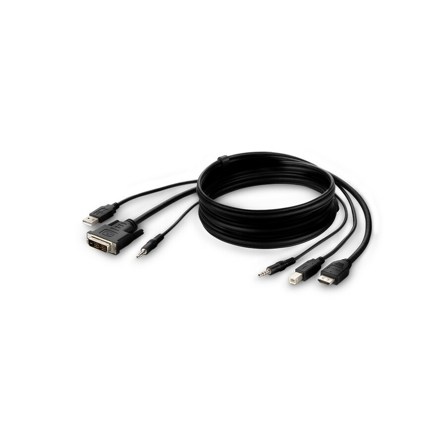 Belkin DVI to HDMI High Retention + USB A/B + Audio Passive Combo KVM Cable