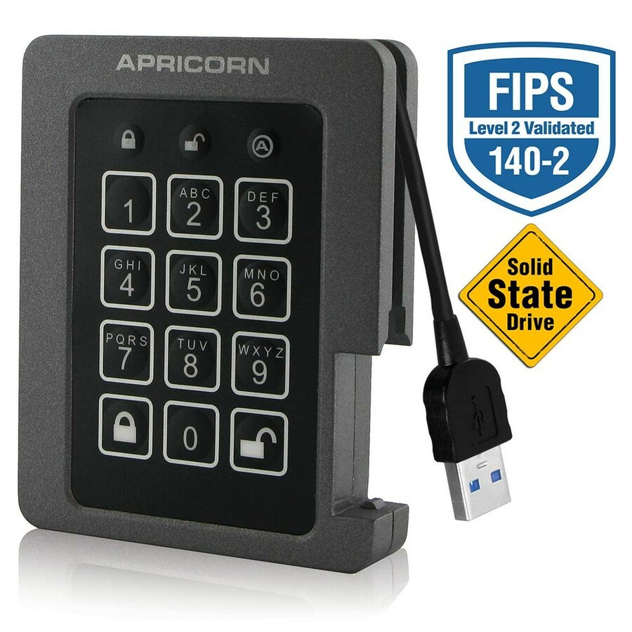 Apricorn Aegis Padlock ASSD-3PL256-240F 240 GB Rugged Solid State Drive - External