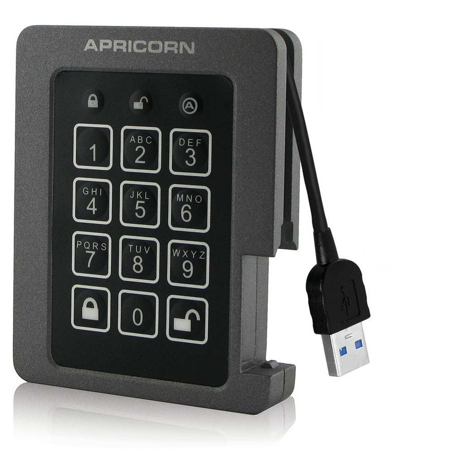 Apricorn Aegis Padlock ASSD-3PL256-1TBF 1 TB Solid State Drive - 2.5" Internal - Black - TAA Compliant