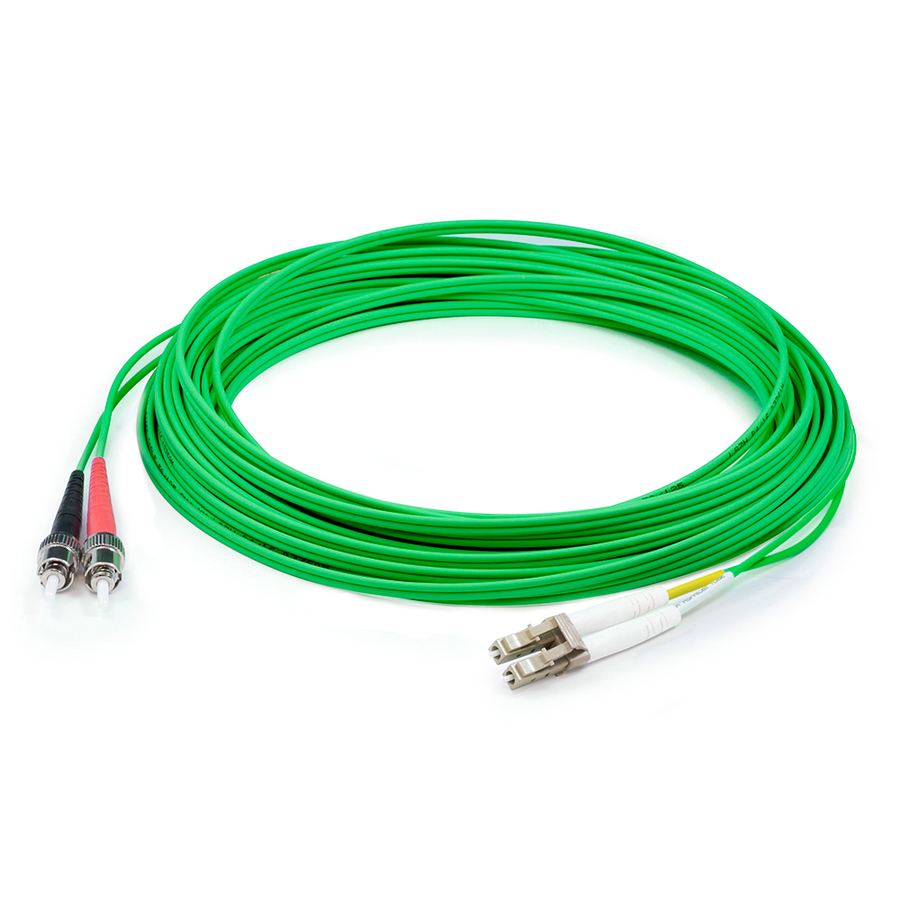 AddOn 3m ST to LC Green OM1 Duplex OFNP (Plenum-Rated) MMF Fiber Patch Cable