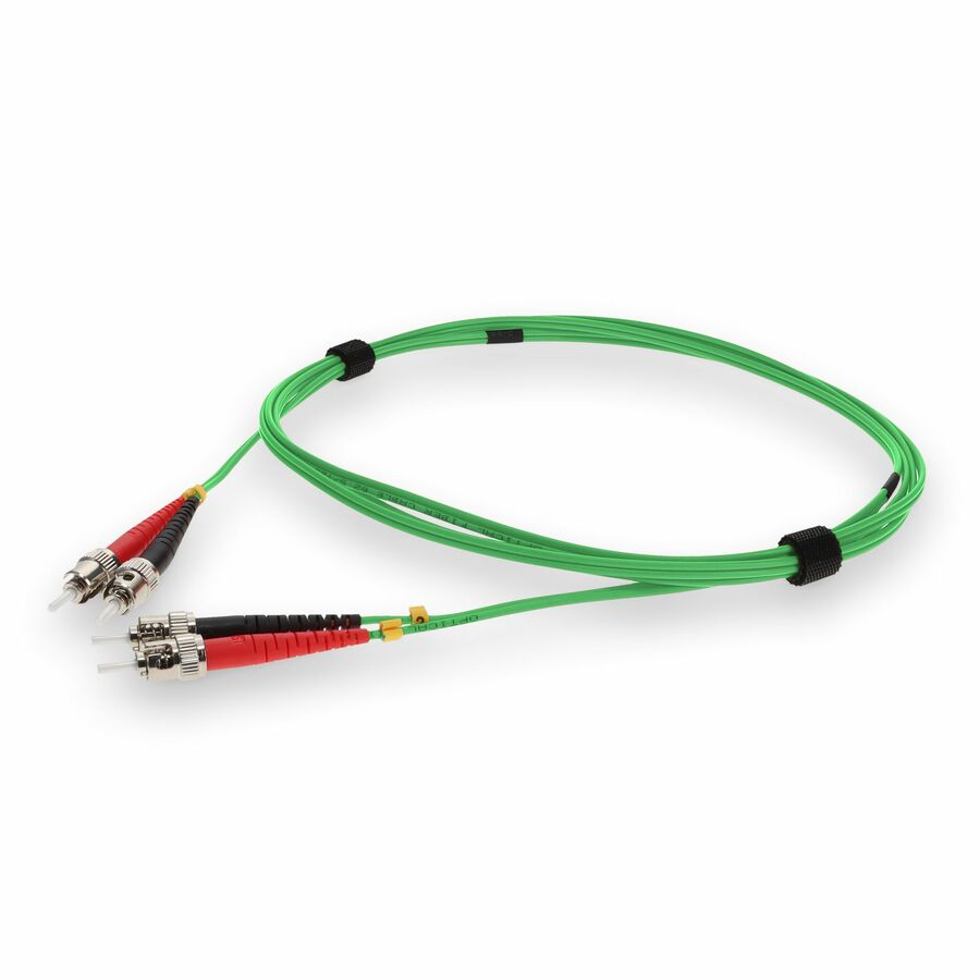 AddOn 3m ST to ST Green OM1 Duplex OFNP (Plenum-Rated) MMF Fiber Patch Cable