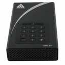 Apricorn Aegis Padlock DT ADT-3PL256-12TB 12 TB Desktop Hard Drive - External - Black - TAA Compliant