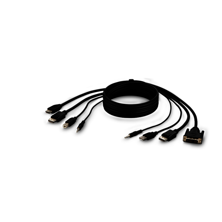 Belkin Dual DVI to HDMI and DP to DP + USB A/B + Audio Passive Combo KVM