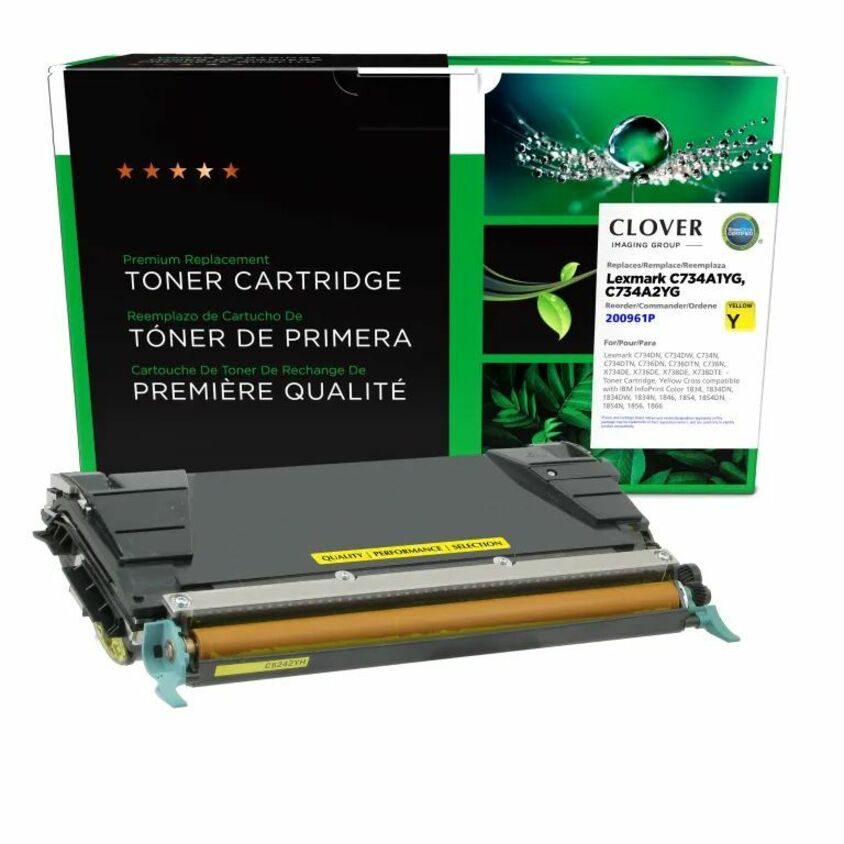 Clover Imaging Remanufactured Yellow Toner Cartridge for Lexmark C734/C736/X734