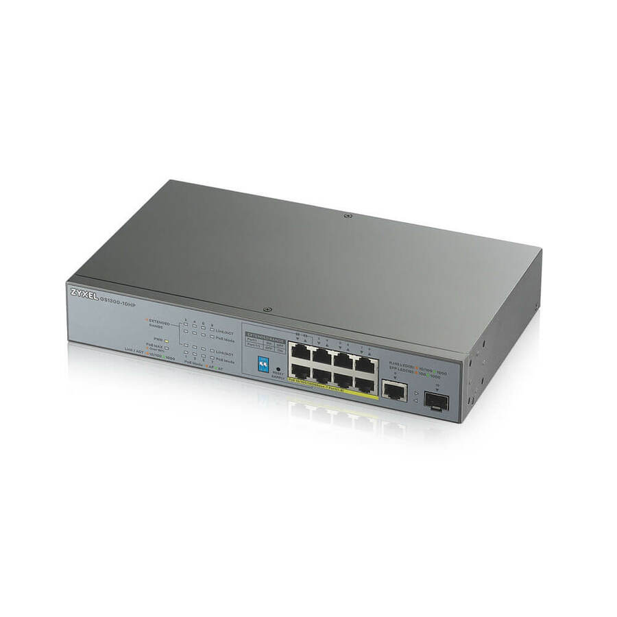 ZYXEL 8-port GbE Unmanaged PoE Switch with GbE Uplink
