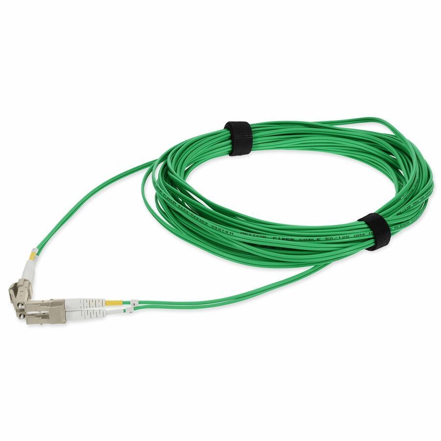 AddOn 4m LC to LC Green OM4 Duplex OFNP (Plenum-Rated) TAA Fiber Patch Cable