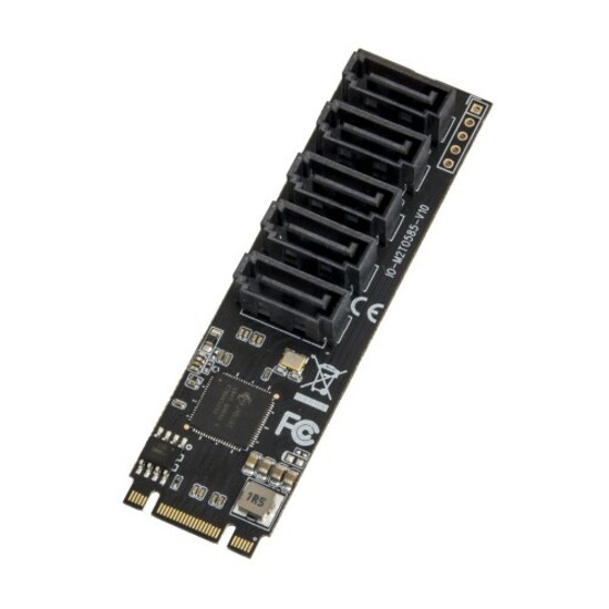SYBA Multimedia 5 port Non-RAID SATA III 6Gbp/s to M.2 B+M Key Adapter PCI-e 3.0 x2 bandwith