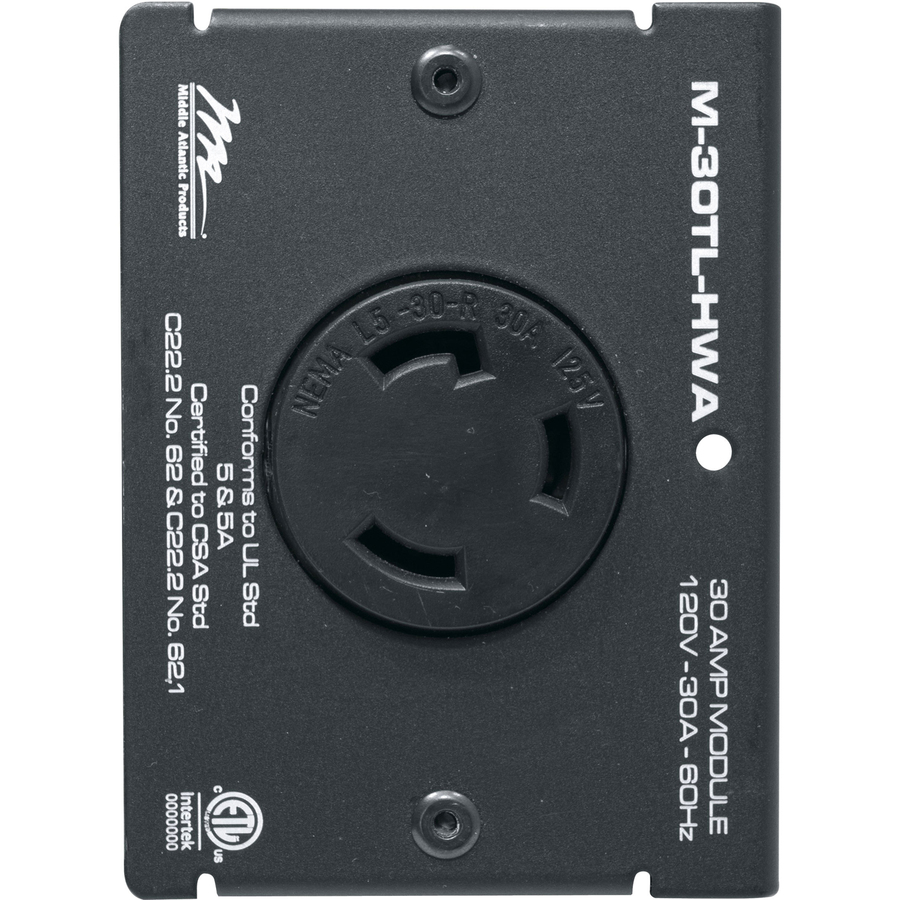 Middle Atlantic MPR Module, 30 A, Twistlock, L5-30R, Hardwired