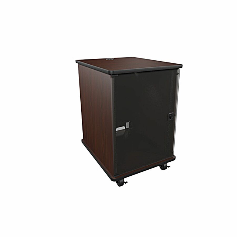 Middle Atlantic MFR Series 16RU Mobile Furniture Floor Standing Rack - Grained Dark Cherry