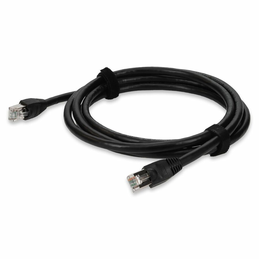 AddOn 7ft Black CAT 6 Shielded PVC Ethernet Cable Snagless Easy Clear Boot Outdoor RJ-45 M/M