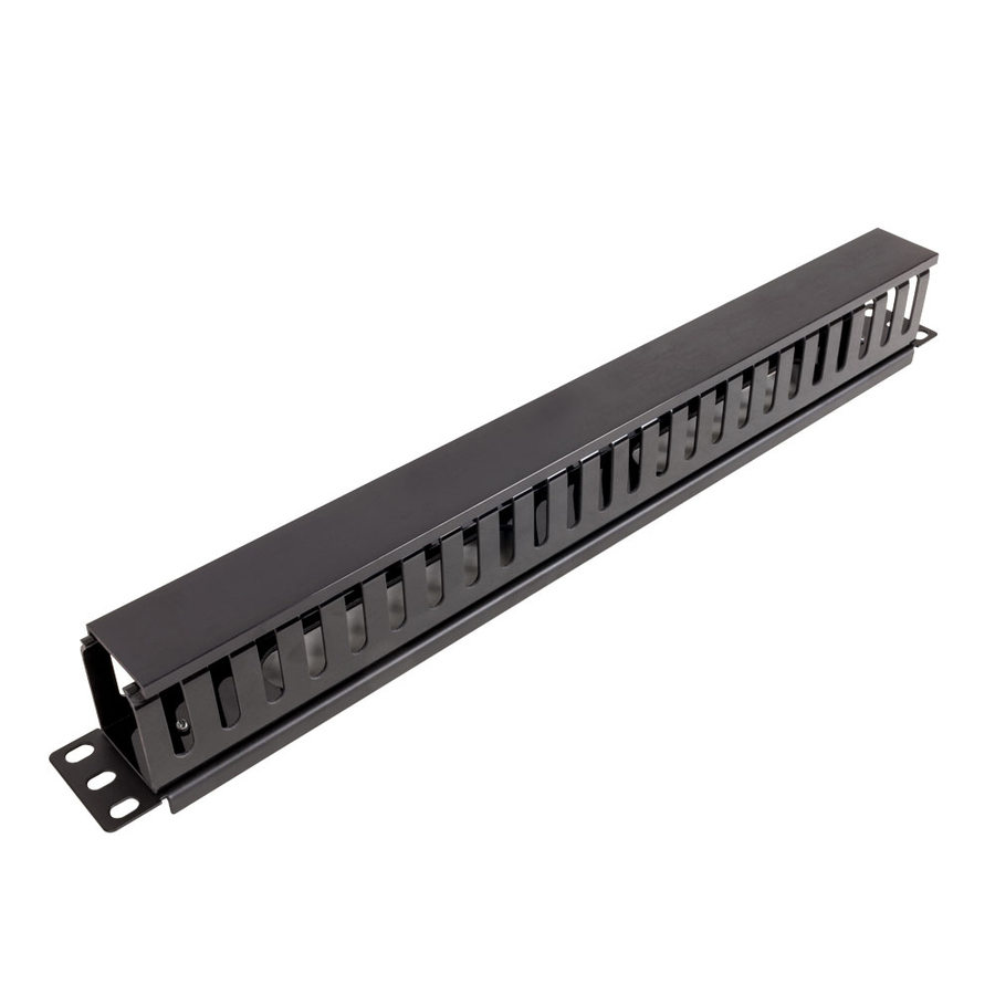 Rack Solutions 1U Horizontal Plastic Cable Duct With Cover (2.5in Deep)