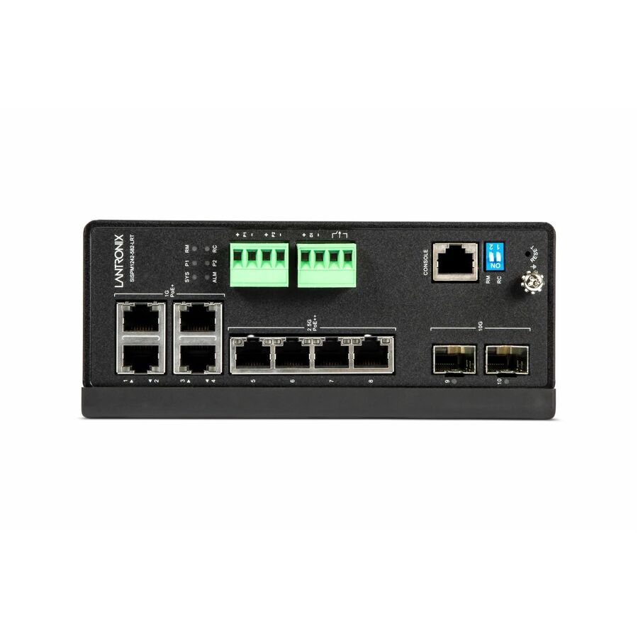 Lantronix Managed Hardened Multi-Gigabit Ethernet PoE++ Switch, 10G Uplink